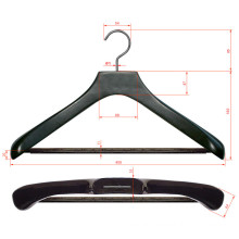 High Quality Luxury Wooden Suit Hanger with Grip Wood Bar and Turnable Hook